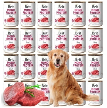Brit Mono Protein Beef 24x400g Mokra karma monobiałkowa dla psa