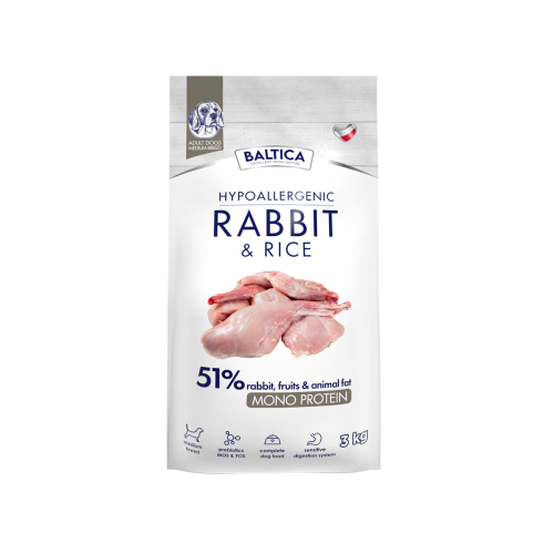 Baltica Rabbit & Rice 3kg Hipoalergiczna karma dla psa z królika M