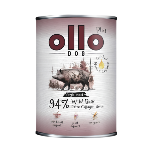 Ollo Plus Dzik 400g Hipoalergiczna mokra karma dla psa z kolagenem
