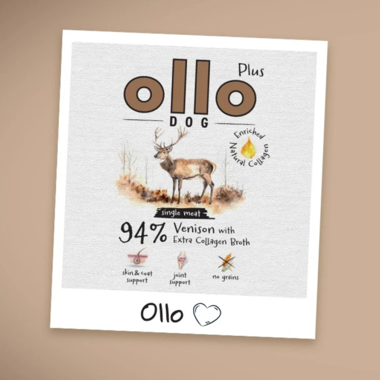 Ollo Plus Jeleń 400g Hipoalergiczna mokra karma dla psa z kolagenem