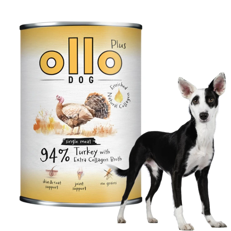 Ollo Plus Indyk 400g Hipoalergiczna mokra karma dla psa z kolagenem