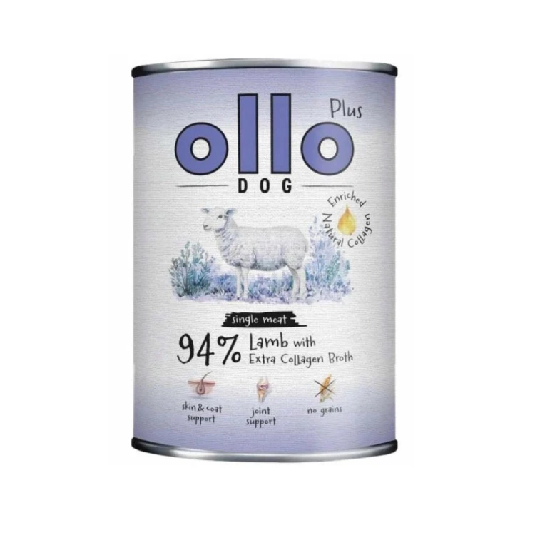 Ollo Plus Jagnięcina 400g Hipoalergiczna mokra karma dla psa z kolagenem