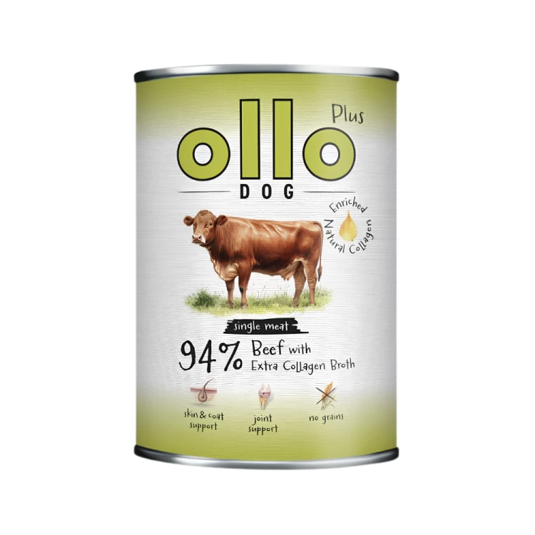 Ollo Plus Wołowina 400g Hipoalergiczna mokra karma dla psa z kolagenem