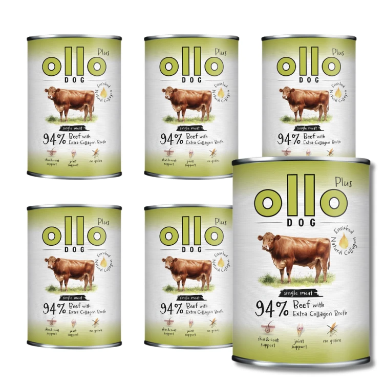 Ollo Plus Wołowina 6x400g Hipoalergiczna mokra karma dla psa z kolagenem