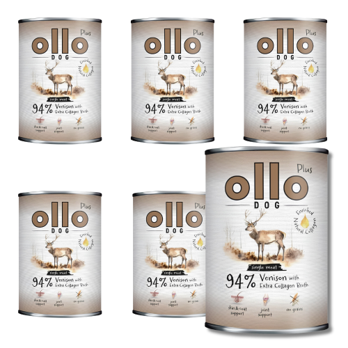 Ollo Plus Jeleń 6x400g Hipoalergiczna mokra karma dla psa z kolagenem