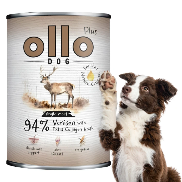 Ollo Plus Jeleń 6x400g Hipoalergiczna mokra karma dla psa z kolagenem