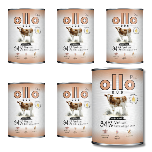 OLLO Plus Cielęcina 6x400g Hipoalergiczna mokra karma dla psa z kolagenem