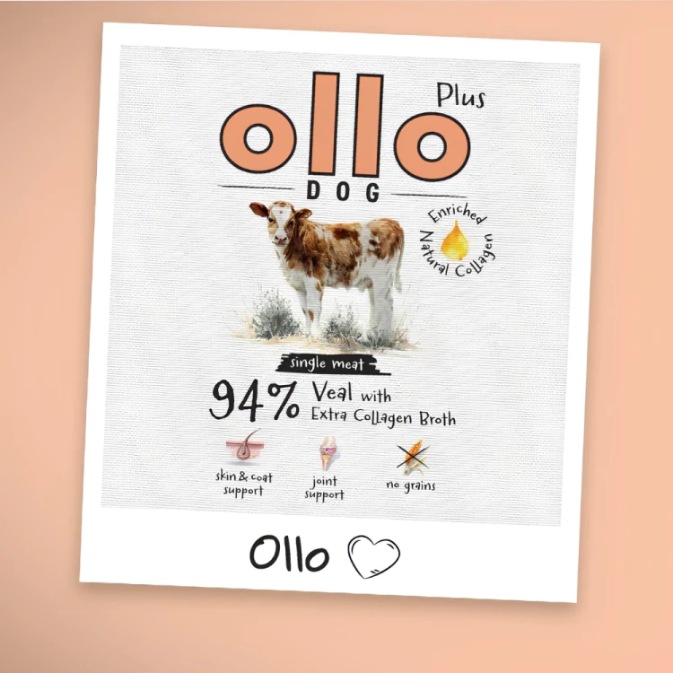 OLLO Plus Cielęcina 6x400g Hipoalergiczna mokra karma dla psa z kolagenem