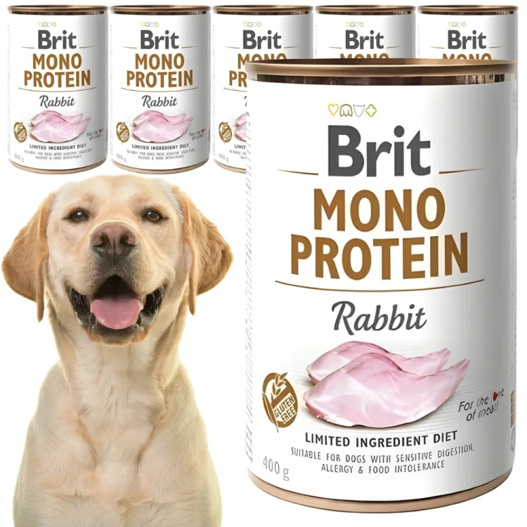 Brit Mono Protein Rabbit 6x400g Mokra karma monobiałkowa dla psa