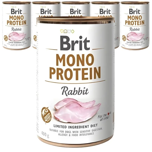 Brit Mono Protein Rabbit 6x400g Mokra karma monobiałkowa dla psa