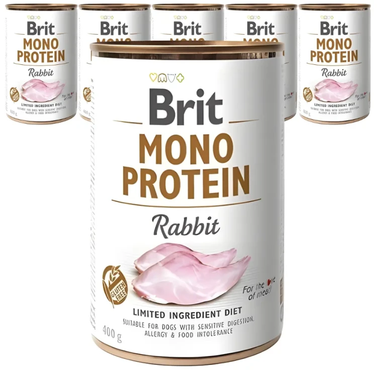 Brit Mono Protein Rabbit 6x400g Mokra karma monobiałkowa dla psa