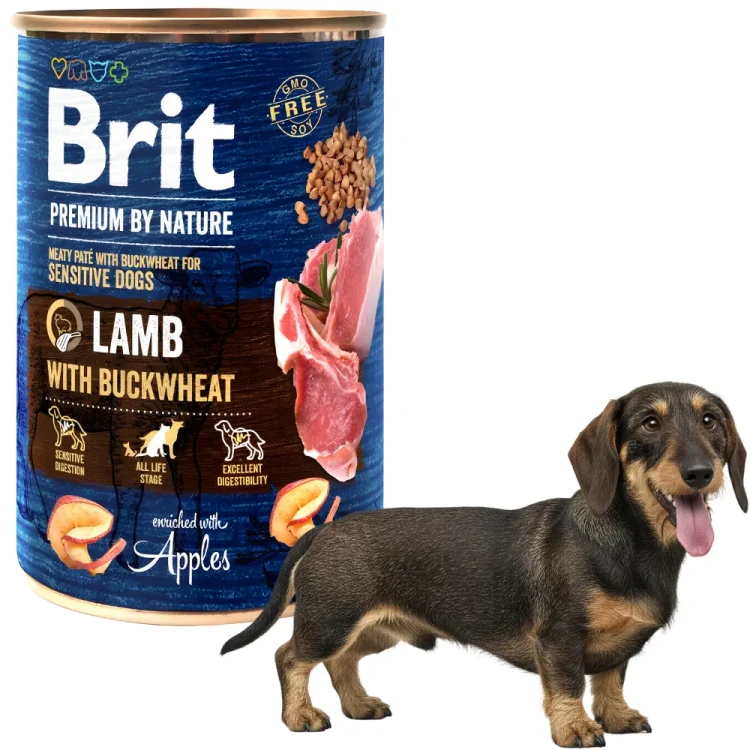 Brit Premium By Nature Jagnięcina z Gryką 400g Mokra karma dla psa