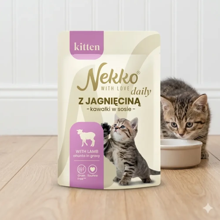 Nekko Daily Jagnięcina w Sosie 85g mokra karma dla kota kitten