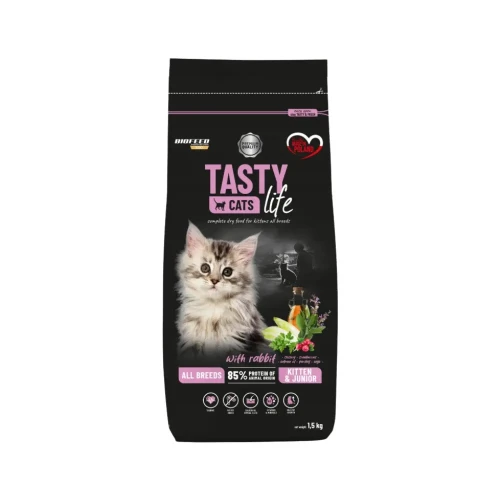BioFeed Tasty Cats Life Kitten z królikiem 1,5 kg Najlepszy start dla Twojego kotka