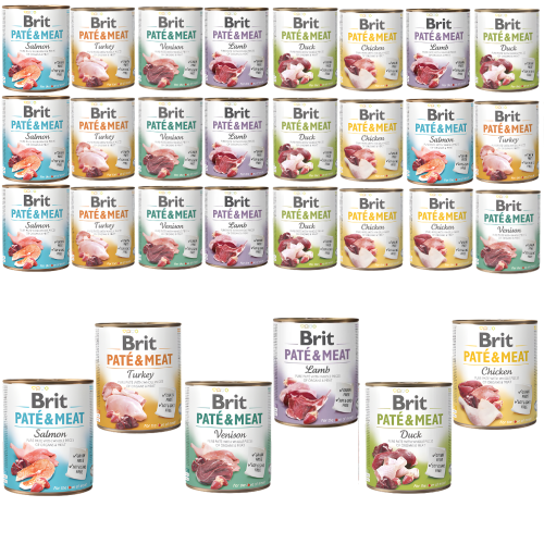 Karma mokra dla psa BRIT PATE & MEAT zestawMIX Smaku 30x800g