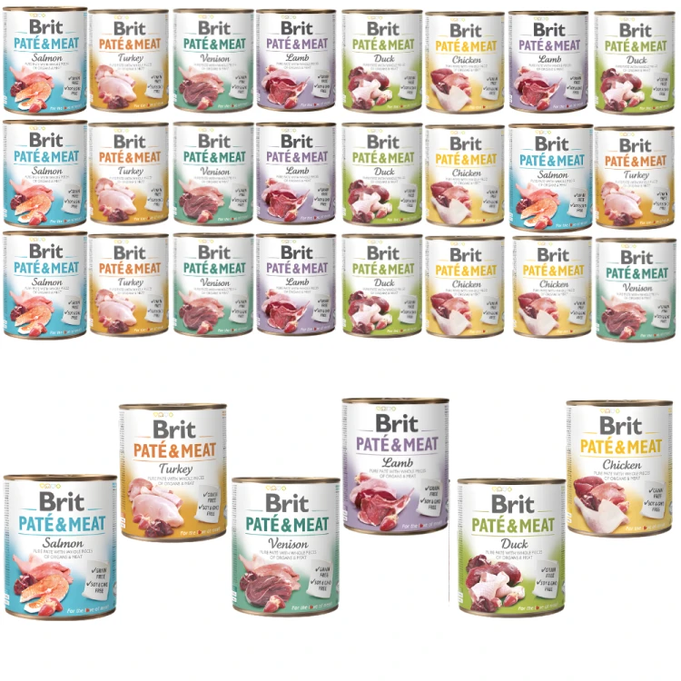 Karma mokra dla psa BRIT PATE & MEAT zestawMIX Smaku 30x800g