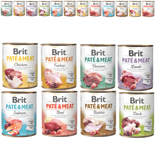 Karma mokra dla psa BRIT PATE & MEAT zestawMIX Smaku 20x800g