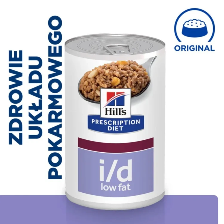 Hill's PD i/d Canine Low Fat karma z niską zawartością tłuszczu 360g