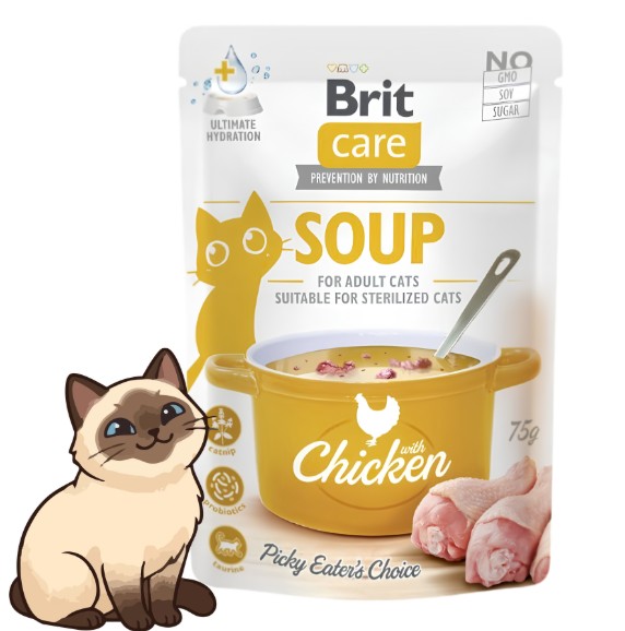 Brit Care Zupa z Kurczakiem 75g Karma mokra dla kota