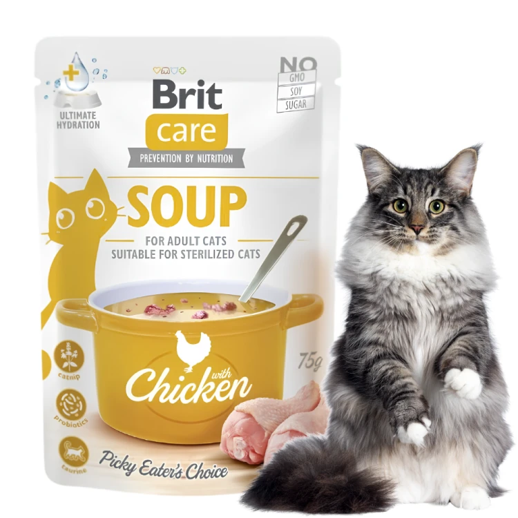 Brit Care Zupa z Kurczakiem 75g Karma mokra dla kota
