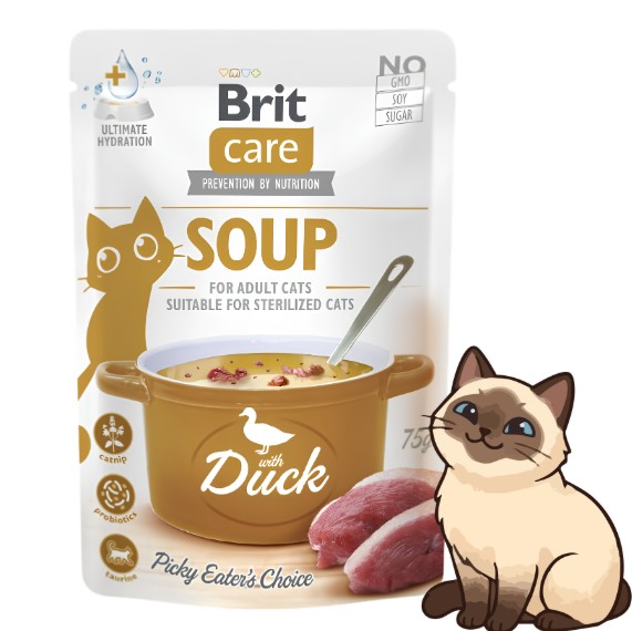 Brit Care Zupa z Kaczką 75g  Karma mokra dla kota