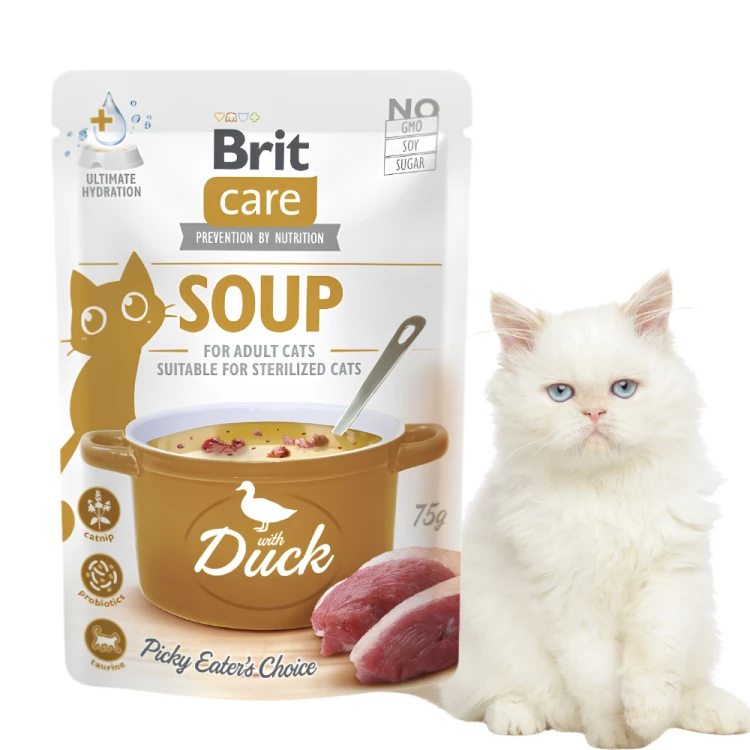 Brit Care Zupa z Kaczką 75g  Karma mokra dla kota