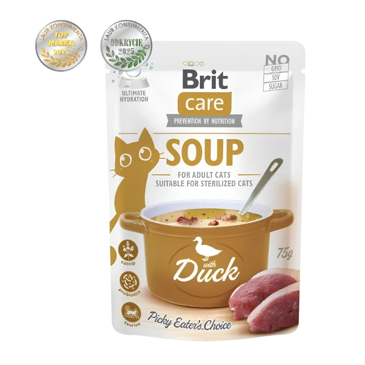 Brit Care Zupa z Kaczką 75g  Karma mokra dla kota