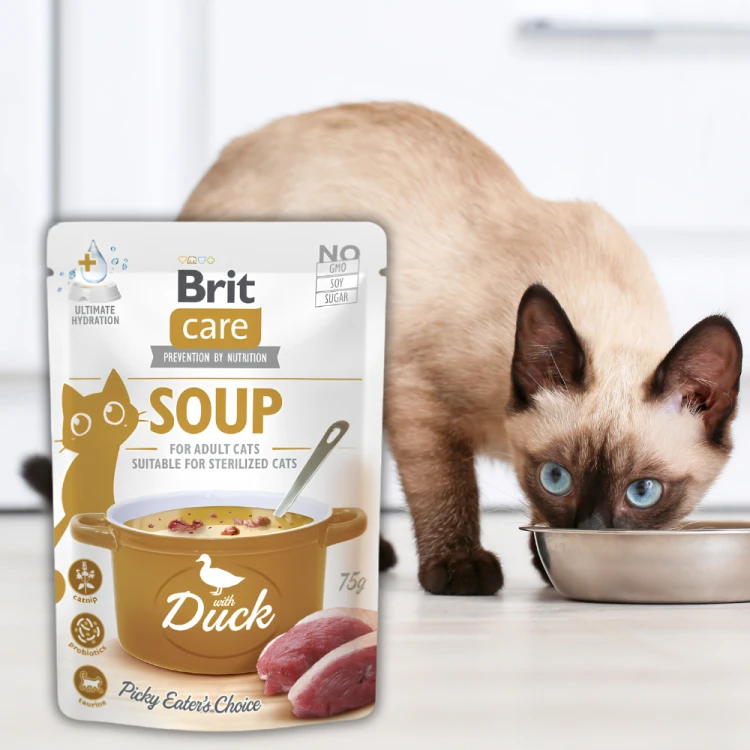 Brit Care Zupa z Kaczką 75g  Karma mokra dla kota