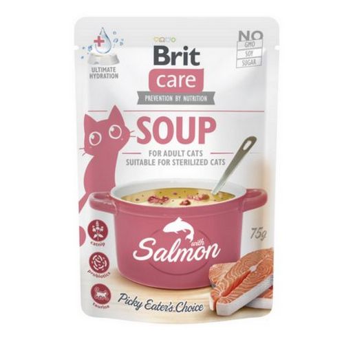 Brit Care Zupa z Łososiem 75g Karma mokra dla kota