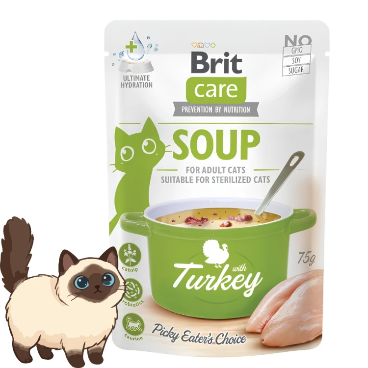 Brit Care Zupa z Indykiem 75g Karma mokra dla kota