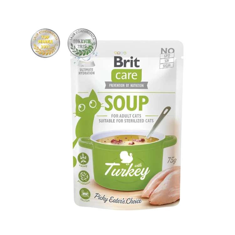 Brit Care Zupa z Indykiem 75g Karma mokra dla kota