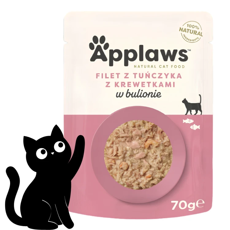 Applaws Cat Filet z Tuńczyka i krewetkami w bulionie 70g Mokra karma dla kota