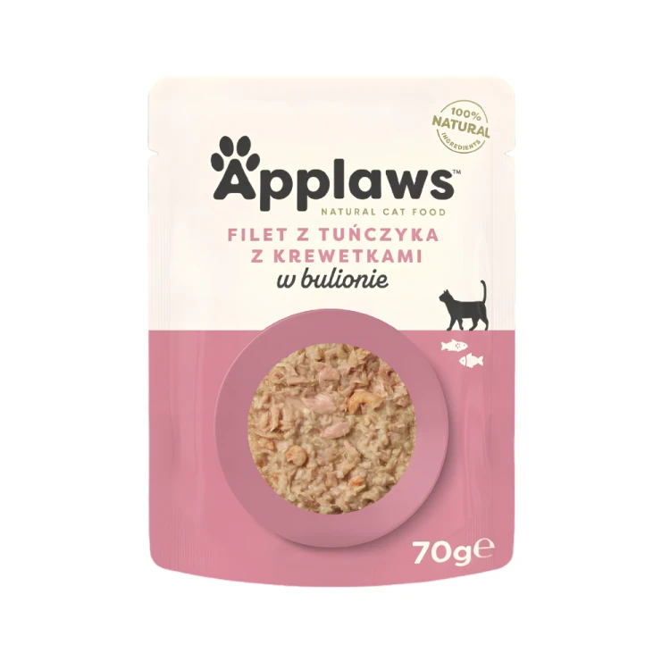 Applaws Cat Filet z Tuńczyka i krewetkami w bulionie 70g Mokra karma dla kota