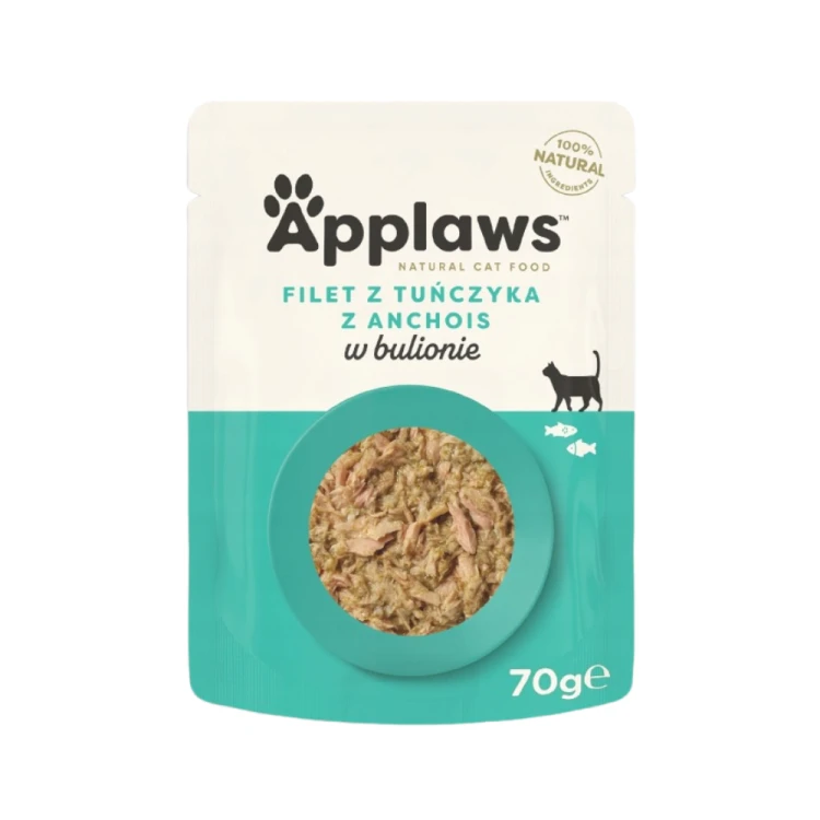 Applaws Cat  Filet z Tuńczyka i anchois w bulionie mokra karma dla kota 6x70g