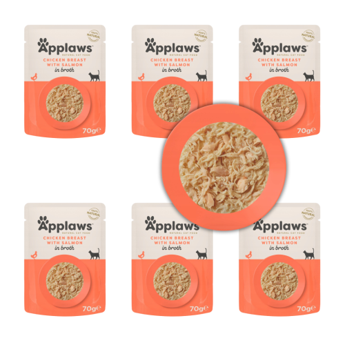 Applaws Cat  Kurczak z łososiem w bulionie mokra karma dla kota 6x70g