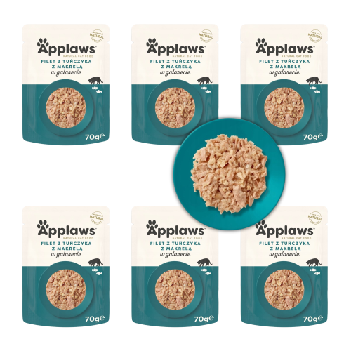 Applaws Cat Tuńczyk z makrelą w galaretce mokra karma dla kota 6x70g