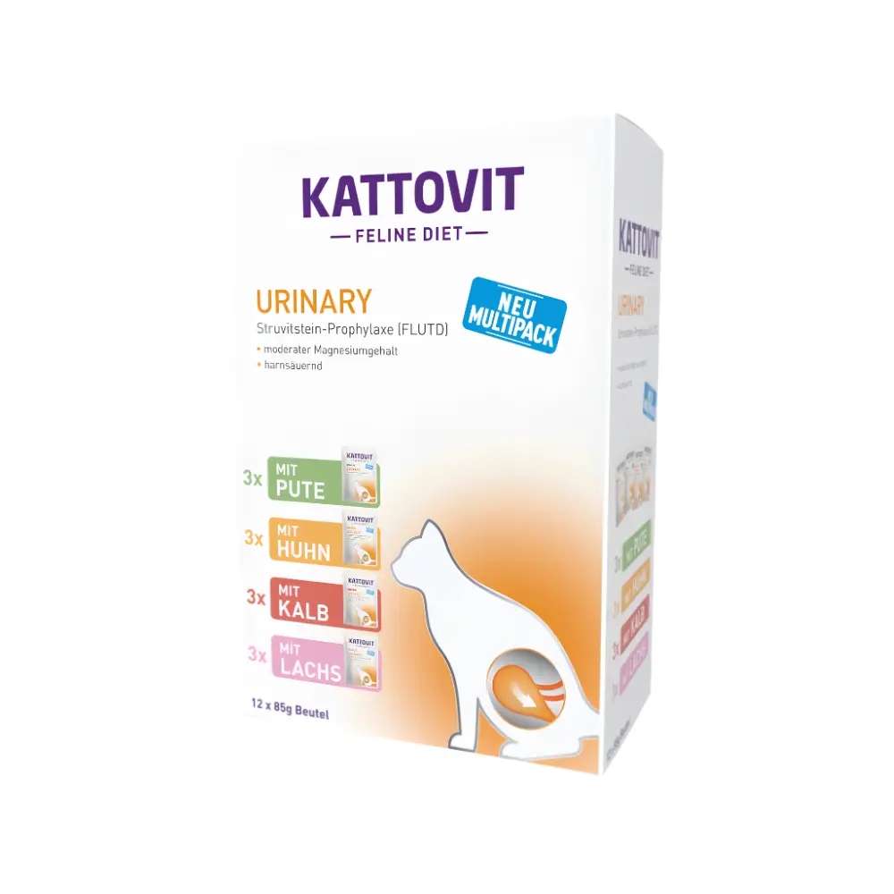 Kattovit Urinary MIX 12x85g Mokra karma weterynaryjna na drogi moczowe dla kota