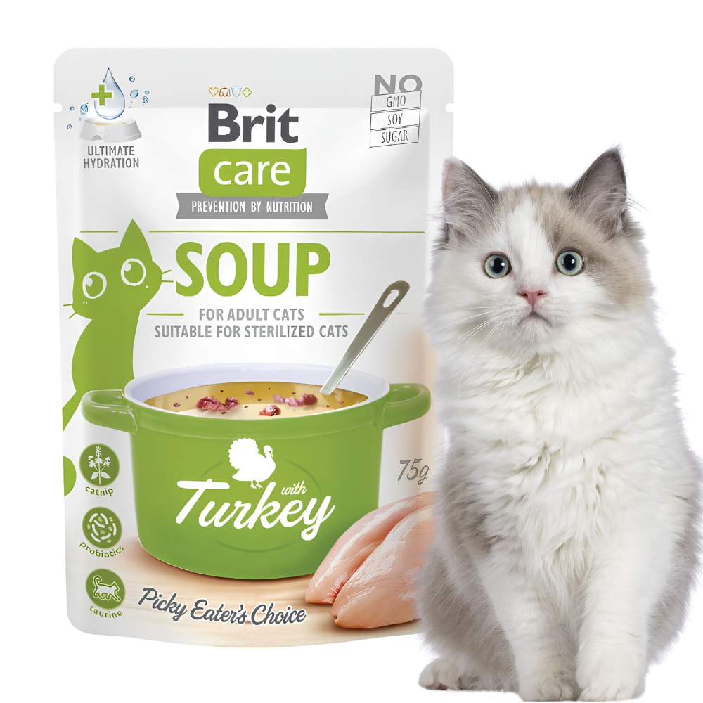 Brit Care Zupa z Indykiem 75g Karma mokra dla kota