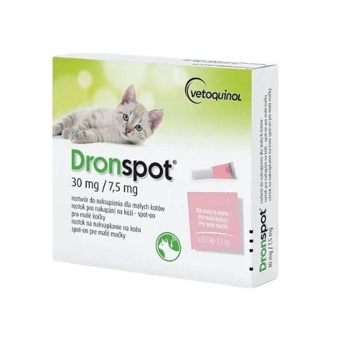Vetoquinol Dronspot 2 szt krople odrobaczające dla małych kotów 0,5-2,5 kg