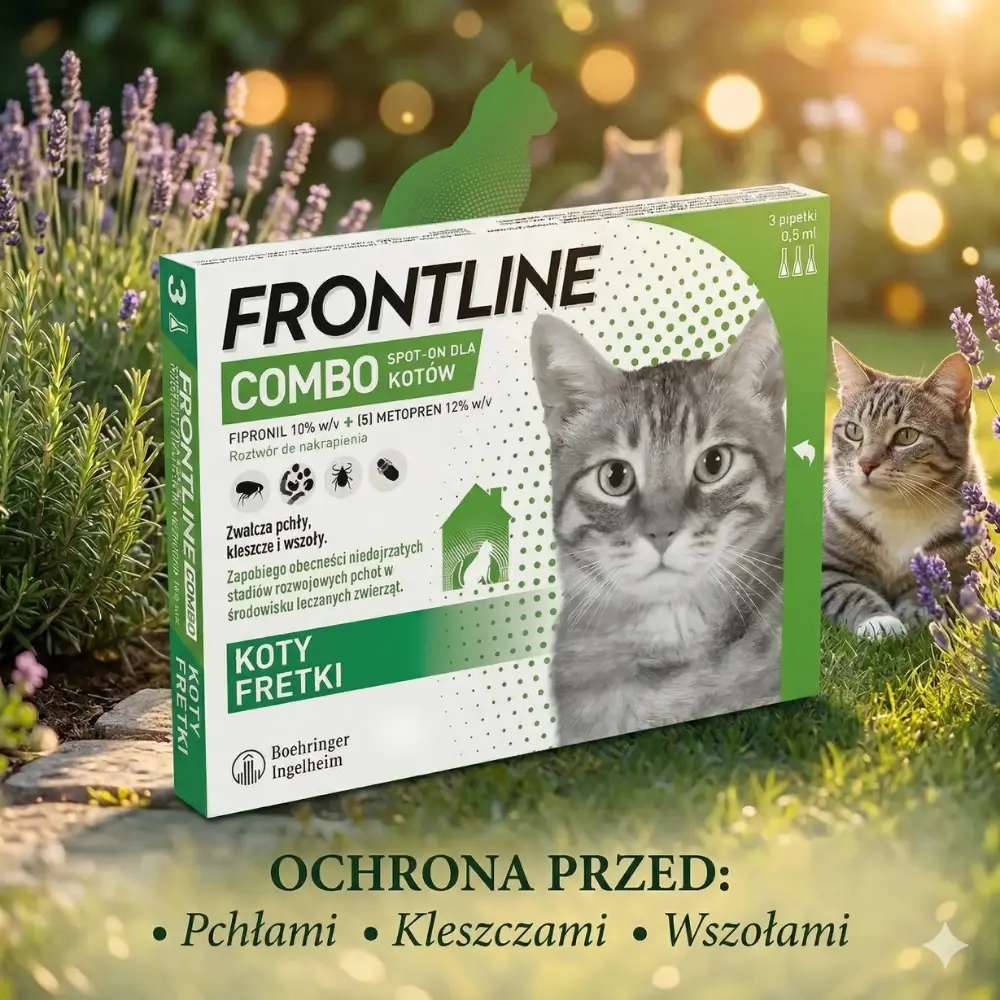 Frontline COMBO Spot-On dla Kota – potężna ochrona przed kleszczami, pchłami i wszołami