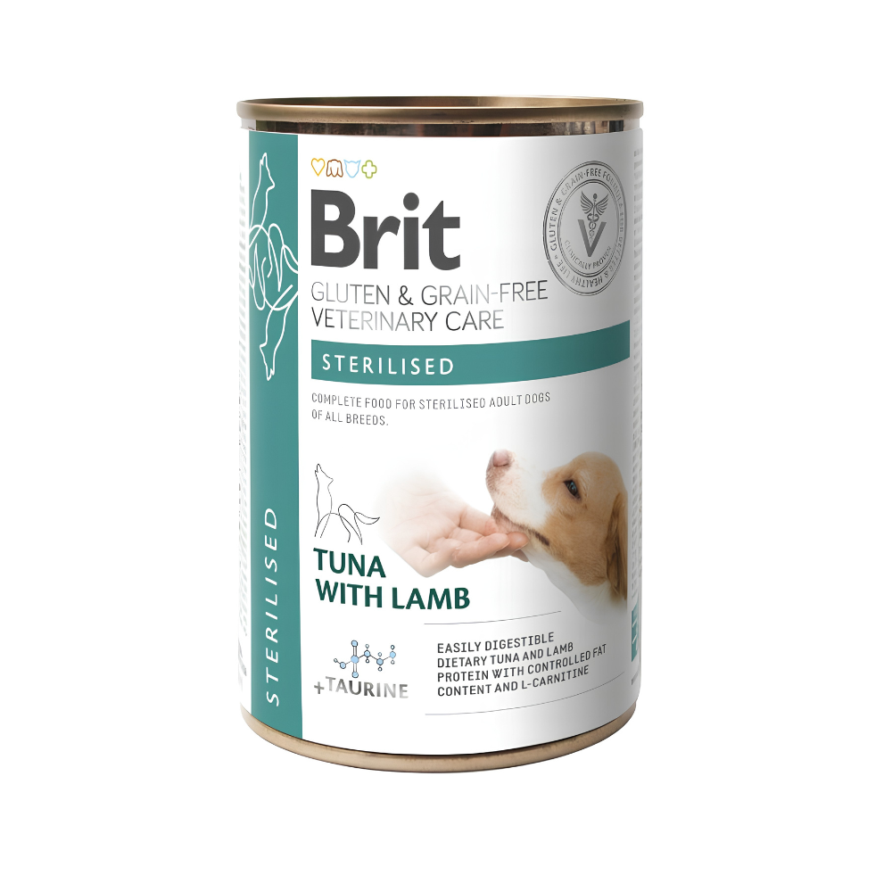 Brit Veterinary Care Dog Gluten & Grain Free Sterilized Tuńczyk i Jagnięcina 400g – Bezzbożowa mokra karma dla psa po sterylizacji