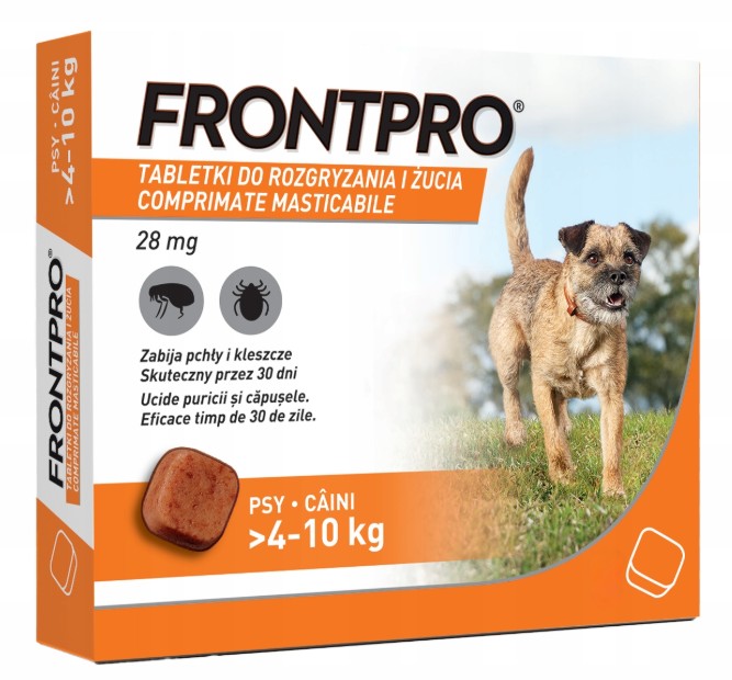 Frontpro 68mg 3 szt. Tabletki na pchły i kleszcze dla psa 10-25kg L