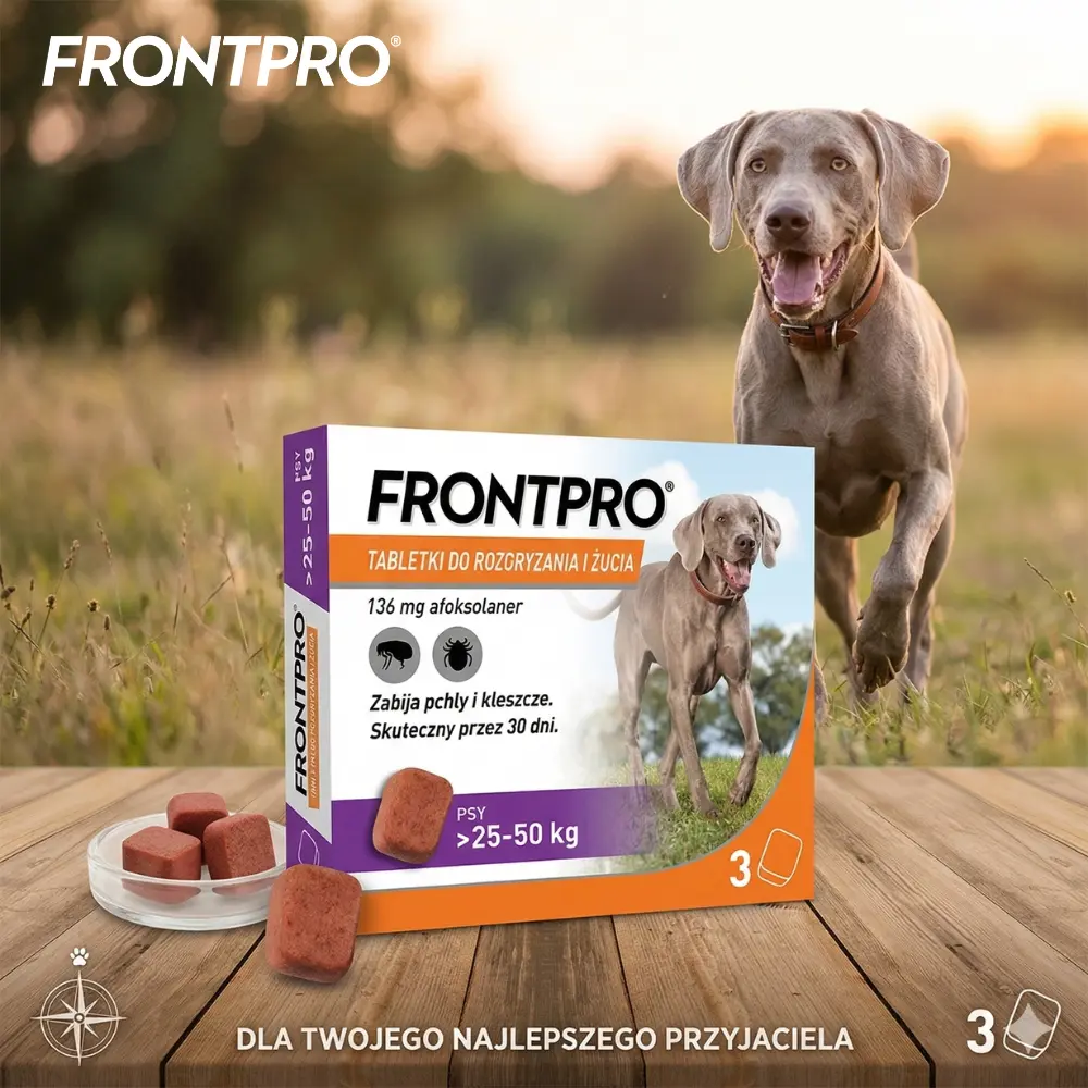 FrontPro 136mg 3 tabletki na pchły