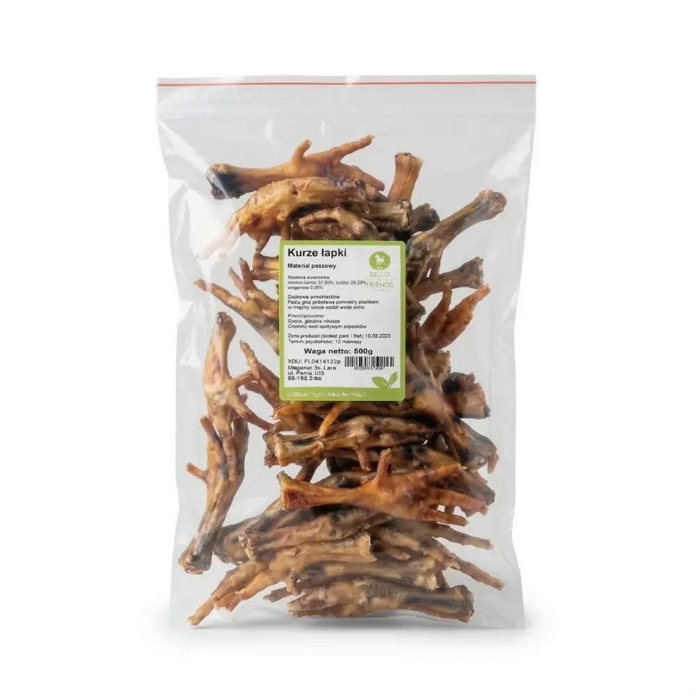 suszone kurze łapki 500g dla psa gryzaki