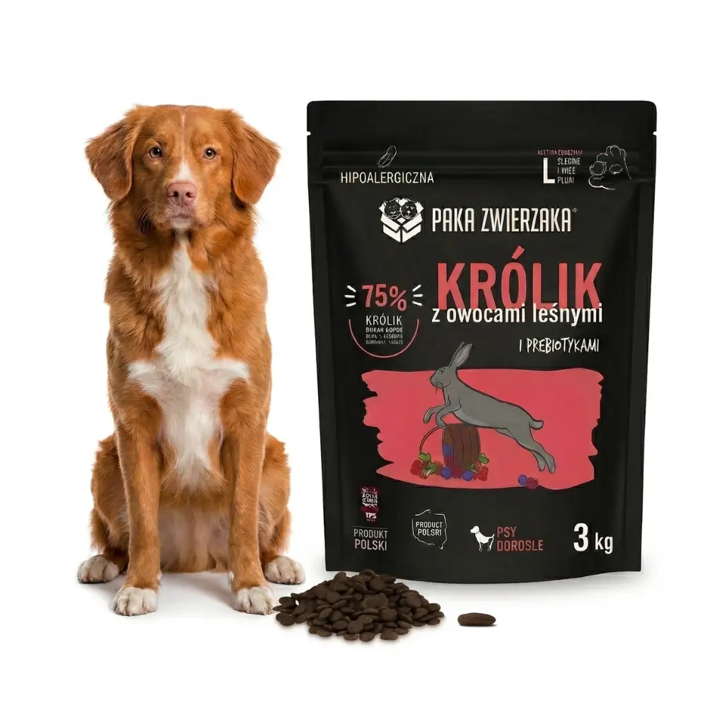 Paka Zwierzaka Królik z owocami leśnymi L 1,5 kg Sucha karma dla psa