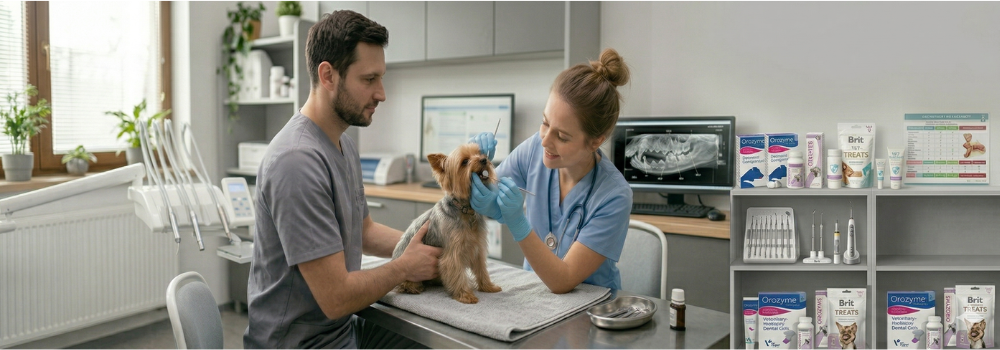 czyszczenie zębów psa u weterynarza